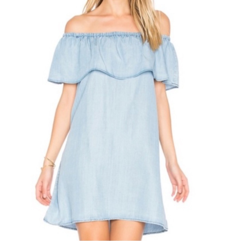 BB Dakota Denim Off-Shoulder Dress Small